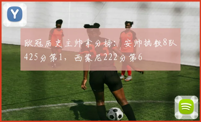 欧冠历史主帅拿分榜：安帅执教8队425分第1，西蒙尼222分第6